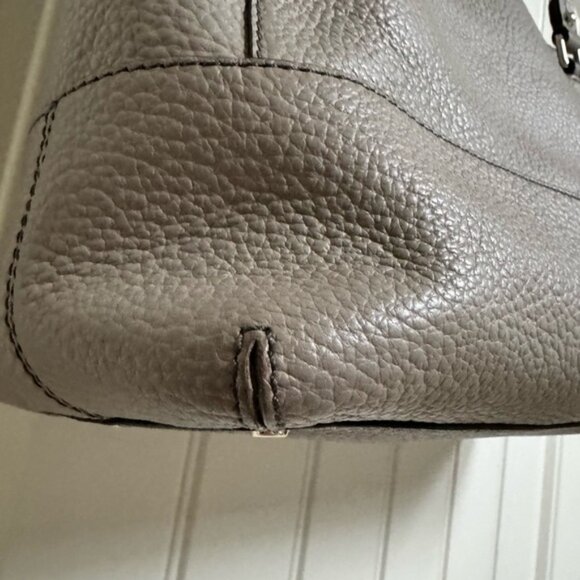 Kate Spade Grove Court Lainey Grey Pebbled Leather Satchel. 15 by 11 by 4.5 - Picture 8 of 15